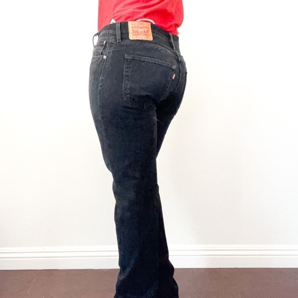Levis 501 Denim Button Fly Jeans Black Size 35 Waist - Picture 1 of 13